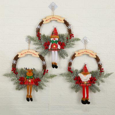 China PS 2021 Hot Selling Picosecond Christmas Wreath Holiday Decorations Hotel 30cm Christmas Border Garland for sale