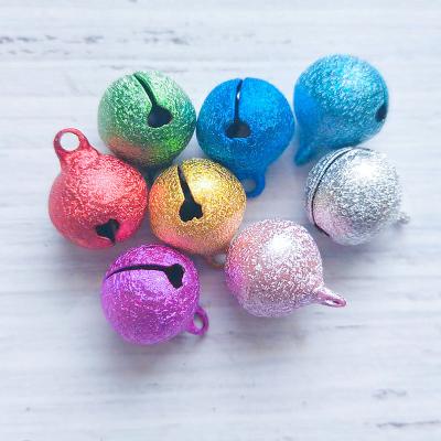 China Decorate To Decorate Best Selling Frosted 12MM Bangle Christmas Decoration Bell Around Opener Christmas Tree Bell Opener Bent Copper Bell Metal Opener for sale