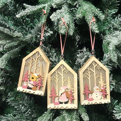 China Outdoor LED Whole World Light Elk Christmas Ornaments Xmas Pendant Decoration For Home Ornament New Year Christmas Gift Navidad 2020 for sale