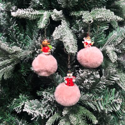 China 2021 New Resin Whole Ball Plush Christmas Decorations New Year Holiday Pendant Children's World Party Gifts for sale