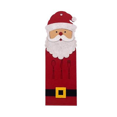 China Overall Christmas New Year Knife and Fork Bag Family Party Table Decoration Elks Santa Claus for sale