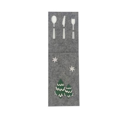 China Overall Christmas New Year knife and fork bag family party table decoration table watch out snowflake pine for sale