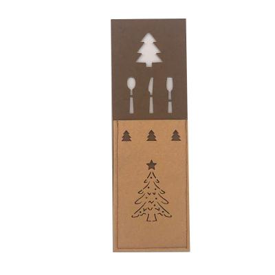 China Global Christmas New Year's Knife and Fork Bag Family Party Table Decoration Pine Snowman for sale