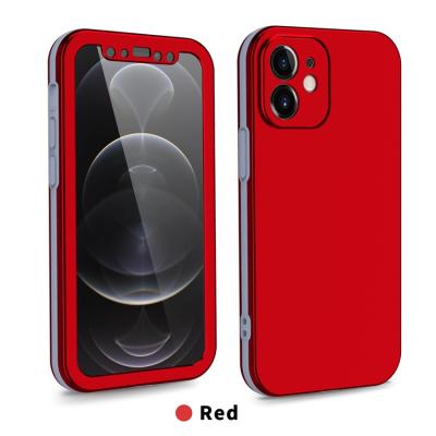 China Anti-drop For iPhone 12 TPU Case 360 ​​Full Cover Shockproof Phone Case Double Color All Protective Shell for sale