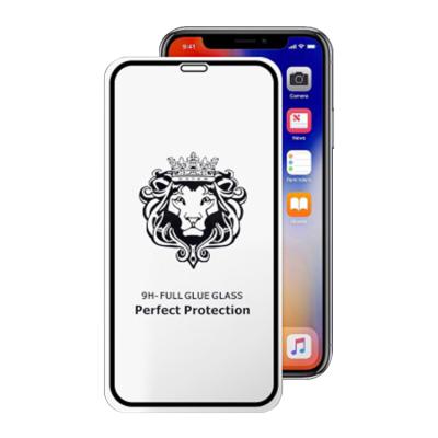 China Explosion-proof for iPhone 13 Pro Mobile Phone Screen Protector Lion Head Tempered Glass Screen Maximum 9H Film Silk Printing Two Strong Hardened for sale