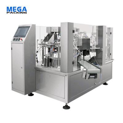 China MEGA High Quality Automatic Rotary Pouch Frozen Meat Balls Filling Sealing Packaging Machine for sale