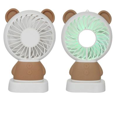 China Household Household Bear Shape Handy Mini Universal USB Fan With LED Light for sale