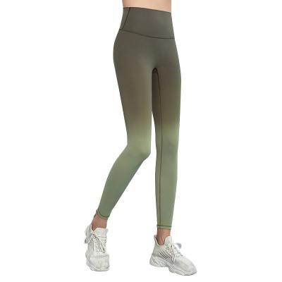 China Women Breathable Sports Gaiters Yoga Gradient Fitness Sex Honey Peach Running Hip Hip Pants High Waist No Line Yoga T Pants for sale