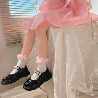 China Latest 2023 hot sale QUICK DRY girls lace up socks socks princess lace up fashion kids soft and comfortable scok. for sale