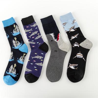 China Colorful Street Fashion Cotton Stockings Socks Series Shark High Stockings Breathable Stockings Socks for sale