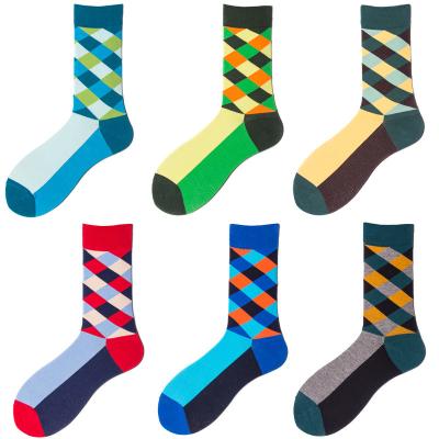 China Fashion cool men's dress cotton socks crew happiness socks colorful funkied funny sporty custom wholesale for men for sale