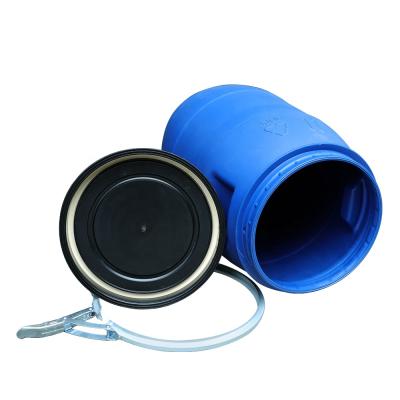 China Strong Sealing 30L Blue HDPE Plastic Drum With Iron Hoop For Chemical for sale