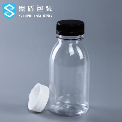 China 100% Virgin Material 250ml PET Bottle Transparent Clear Plastic Milk/Water/Juice/Drinks/Beverage Bottle With PP Screw Cap for sale