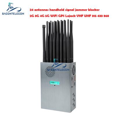 China 24 Antennas Portable Signal Jammer 24w 20m Radius For All Signals for sale