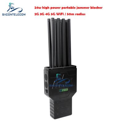 Cina 2G 3G 4G GPS portatile 5G segnale jammer bloccante 50m lunghezza di percorrenza 8 antenne in vendita