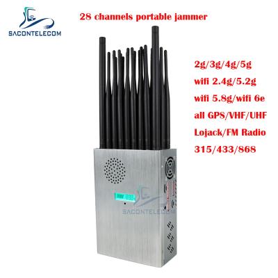 Chine 27 antennes brouilleur de signal portable de téléphone portable 28w pour radio Wifi GPS FM à vendre