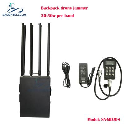 China 8 Bands 400w Power Man pack Drone Signal Jammer metal case Backpack UAV drone jammer zu verkaufen