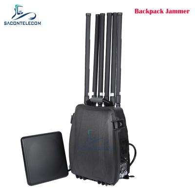 China 6 canales 300w poderosa mochila Drone Jammer de señal 433 900mhz GPS 2.4G 5.8G en venta