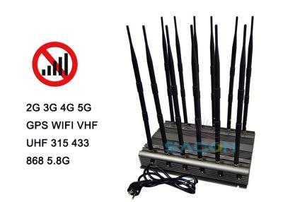 Cina Controllo remoto a infrarossi 5G Bloccante di segnali 80w Potente 12 antenne 2G 3G 4G in vendita