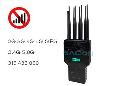 China Jammer portátil do poder superior Handheld do construtor do sinal do telefone celular de 2G 3G 4G GPS 16w 30m à venda