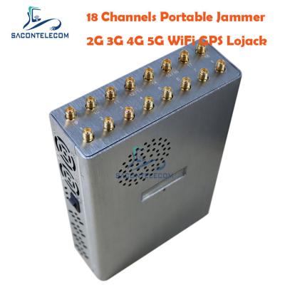 China 240VAC 12000mAh Signal Jammer Blocker 2.4G 5.8G Car Remote 18W for sale