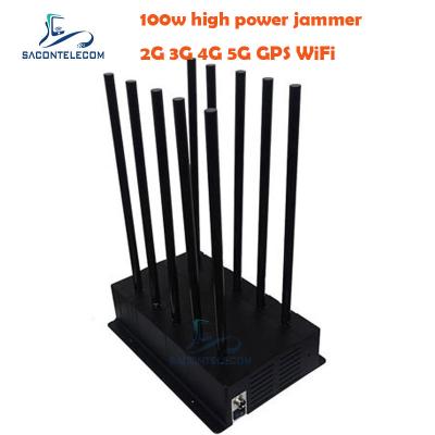 Cina Locker 100w 5G Signal Jammer Blocker 40m Radius Indoor VHF UHF in vendita