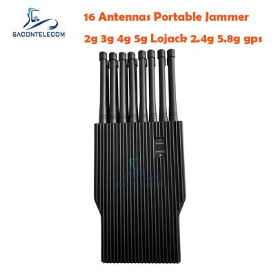 China UMTS 16w mobiele telefoon GPS jammer 16 banden 30m walkie-talkie auto Te koop