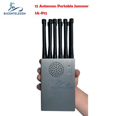 Китай радиус случая 30m нейлона диапазонов Jammer 12w 12 сигнала 4G 5G GPS Lojack портативный продается