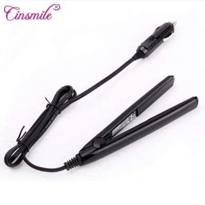 China Hotel 12V mini flat car charger portable iron pelo griddle hair straightener for sale