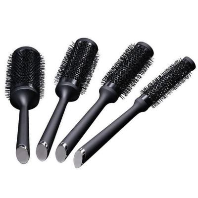 China Custom Heat Resistant Salon Cushion Round Hair Brush 4 Sizes Ceramic Radial Hair Brushes for sale