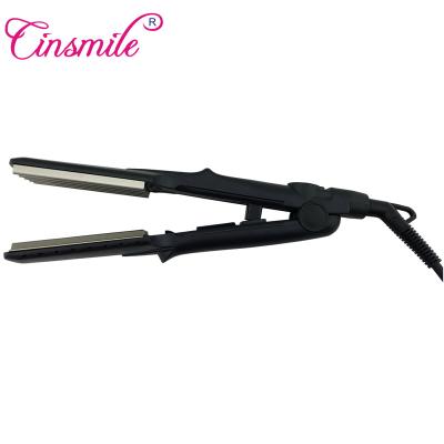 China Wide Curve Plate PA66 Portable Hair Crimper Ceramic Curl Iron for sale