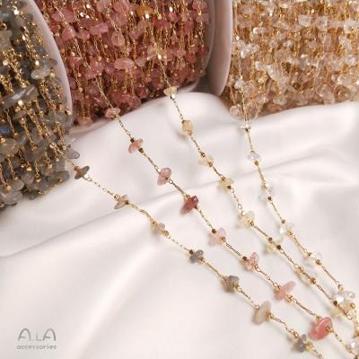 China Fashionable.Popular Loose Chain Wholesale Natural Crystal Crushed Stone Handmade Chain Diy Jewelry Making Scattered Chain For Necklace Bracelets for sale