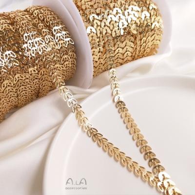 China Fashionable.Popular Light Willow Leaves Scattered Chain Leaves DIY Accessories Luxury Up-to-date Loose Chain Handmade Jewelry Making Materials for sale