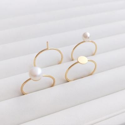 China Fashionable.Popular 14K Gold Color Retaining Ring Setting Lay Flat And Open Needle DIY Ring Jewelry Accessories for sale