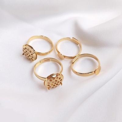 China Fashionable.Popular Fashion Lotus Ring Bracket Handmade Diy Jewelry Ring Making Materials Disc Ring Setting Mountings Base Net Lower Bracket for sale