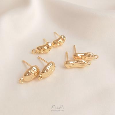 China Fashionable.Popular Silver Earring 925 Pin Earrings Accessories Handmade Diy Making Concave and Convex Irregular Oval Stud Earrings for sale