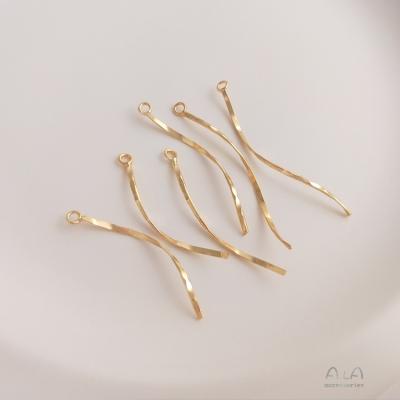 China Fashionable.Popular Minimalism DIY Earring Pendant Accessories Curved Shape Waves Twist Bar Pendant S Shaped Jewelry Making Materials for sale