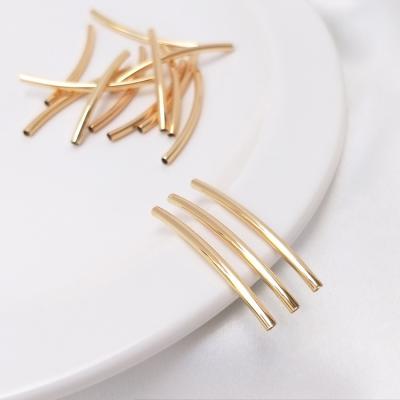 China Universal Fashionable.Popular Diy Jewelry Accessories Real Gold Tube Elbow Tube Smooth Bracelet Necklace For Jewelry Making Accessories for sale