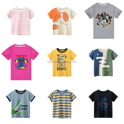 China Anti-Shrink Summer Kids T-shirt Birthday Number 1-10 Clothes Anime Cartoon Kids Boys Girls Hip Hop T-shirt Casual top for sale