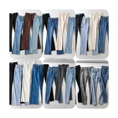 China QUICK DRY 2023 Beautiful flared women's full length jeans Wide leg pants Spring vintage style Flare length pants for sale