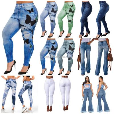 China QUICK DRY 2023 New Flared Jeans Women Skinny Denim Pants Bottom Straight High Waist Stretch Female Flare Trouser Fashion High Waist Jeans for sale