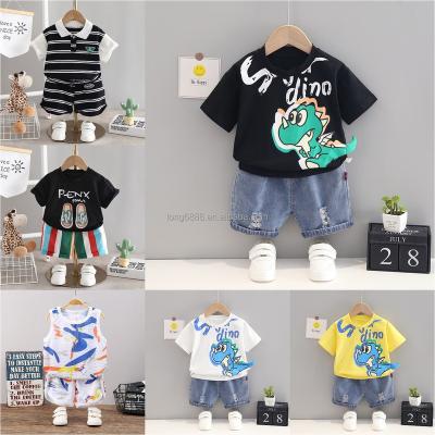 China Casual Summer fashion T-shirt + pants for children set Harajuku Baby boy shorts sleeves two-piece children's clothing for sale