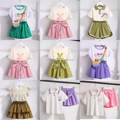 China Other Children's flower fashion casual short sleeve set 4-14T boys girls summer clothing Children's clothing for sale