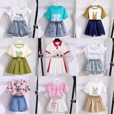 China Other Children's Clothes Sports Set Girls Suit Pure Cotton T-Shirt+Shorts Toddler Boys Fashion 4T-14T Summer for sale