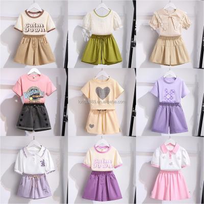 China Other 2023 Boys/Girls T-shirt Top + Shorts 2 piece Kids Summer Baby Cute athleisure set 3-14 years old for sale