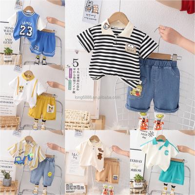 China Casual New Summer Baby Girl Clothes Suit Children Boys Cotton Cartoon T Shirt Shorts 2Pcs/sets Toddler Fashion Clothing Kids Tracksuits for sale