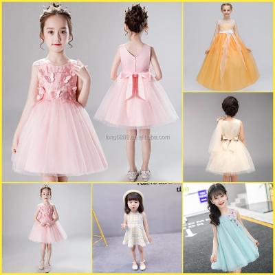 China Anti-wrinkle Girl Dress Floral Embroidery Dresses For Girls Sleeveless Dress For Children Casual Style Kids Clothing for sale