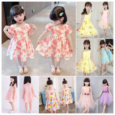 China Anti-wrinkle Dress girls 3-8 years old Summer halter New Birthday Princess skirt ruffles elegant children's holiday casual foyer for sale