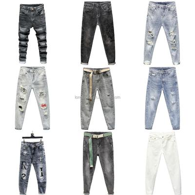 China QUICK DRY 2023 Fashion blue slim jeans men's fashion casual pants Large men's pencil pants for sale