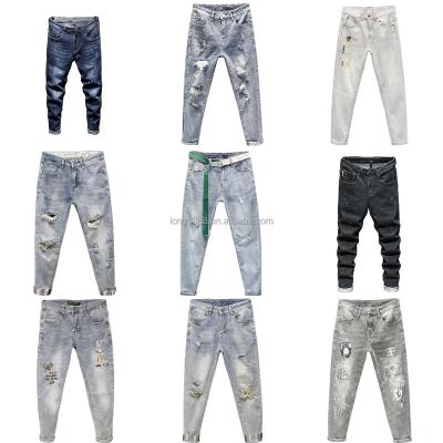 China QUICK DRY 2023 Fashion blue slim jeans men's fashion casual pants Large men's pencil pants for sale